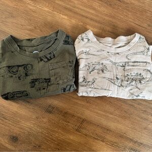 GAP Kids Long Sleeve Tees - Olive and Beige Prints